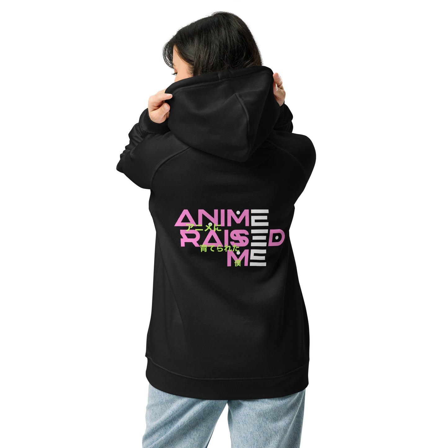 Kawaii Gaze Unisex eco raglan hoodie