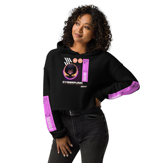 Cyber Grin Portal Crop Hoodie