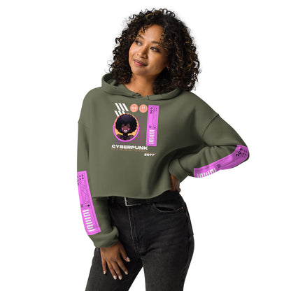 Cyber Grin Portal Crop Hoodie